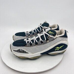 Vintage Reebok DMX Run Men Size 8.5 Silver Ultramarine White Neon Green Shoes